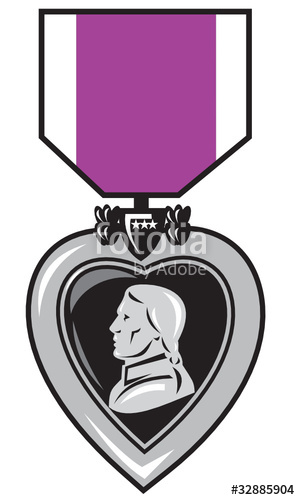 Purple Heart Military Medal Of Bravery Valor Stock Image 300x500 Purple Heart Military Medal Of Bravery Valor Stock Image