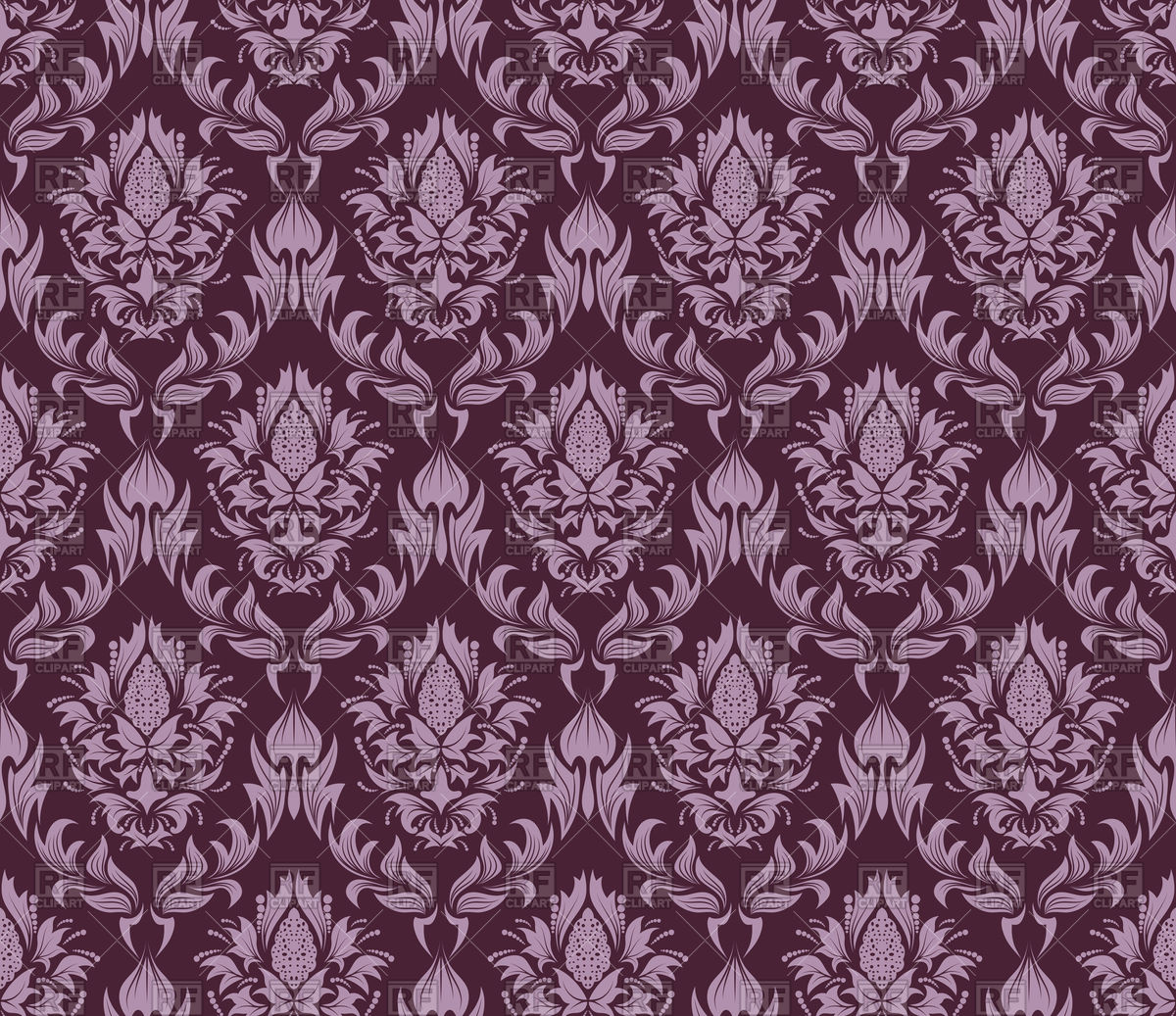 1200x1037 Purple Seamless Vintage Wallpaper Pattern Vector Image