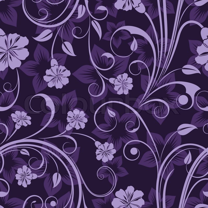 800x800 Seamless Floral Purple Flower Vector Stock Vector Colourbox