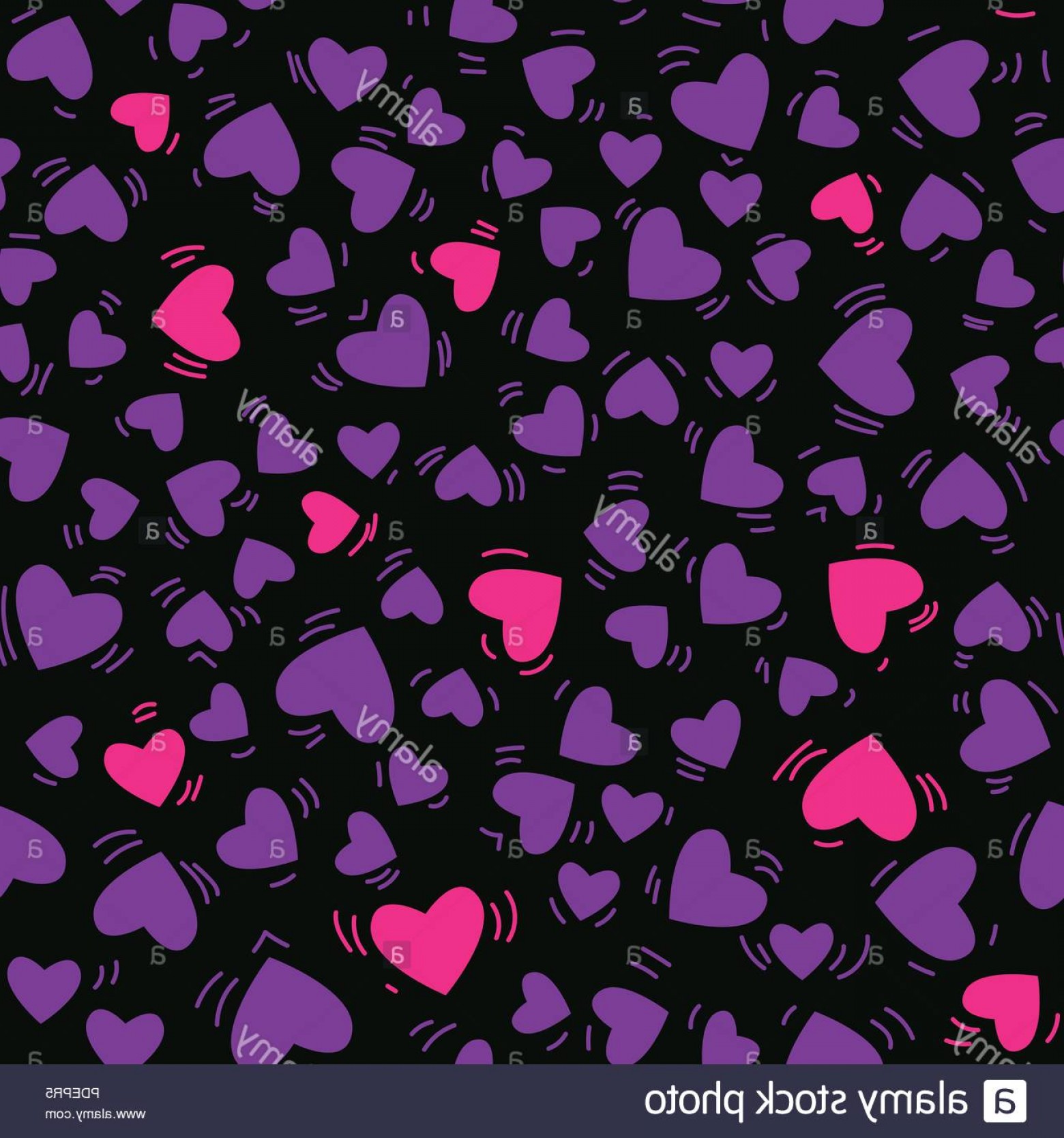 1560x1668 Vector Purple And Pink Color Heart Hand Drawn Seamless Pattern