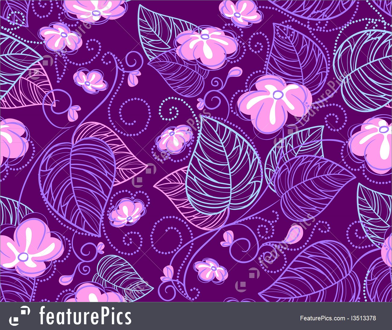 1300x1093 Abstract Patterns Purple Floral Seamless Pattern