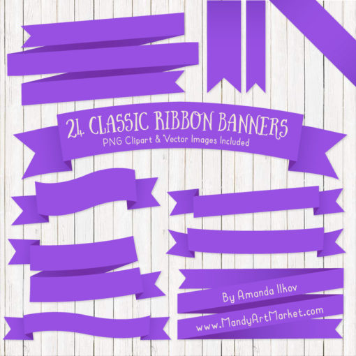 510x510 Purple Ribbon Banner Clipart