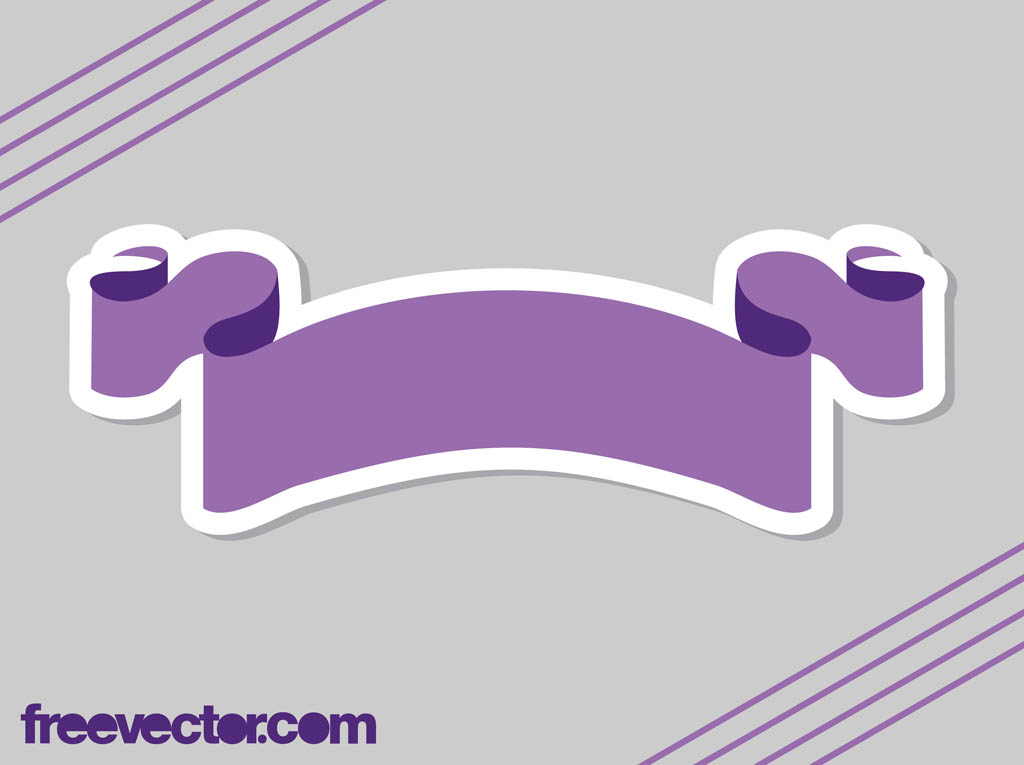 1024x765 Purple Ribbon Sticker Vector Art Graphics