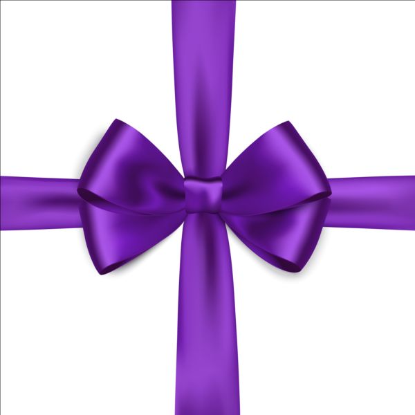 600x600 Purple Ribbon Bows Vector Free Download