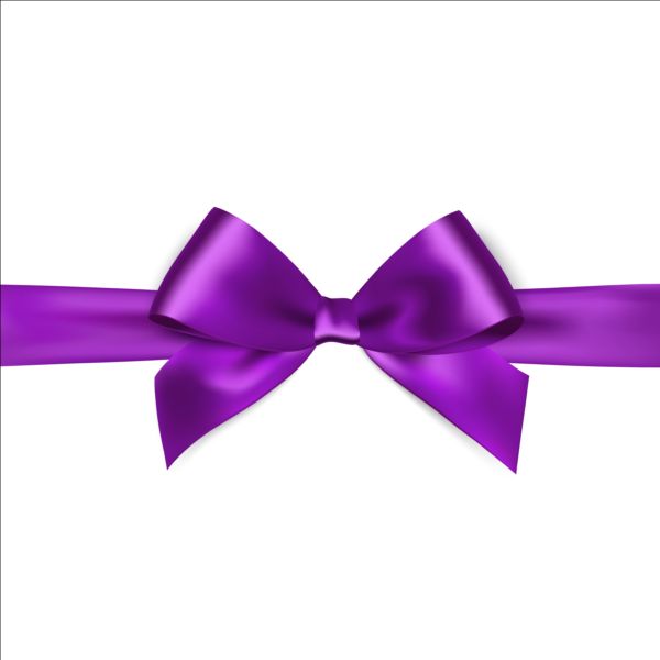 600x600 Purple Ribbon Bows Vector Free Download