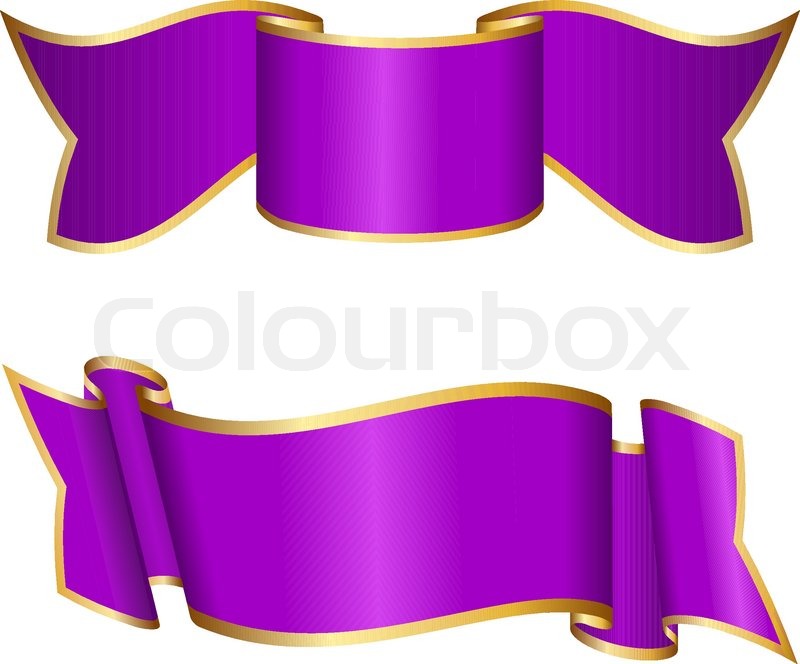 800x664 Purple Ribbon Collection Stock Vector Colourbox