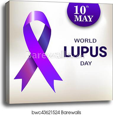 382x390 World Lupus Day Purple Ribbon Vector Illustration, Canvas Print