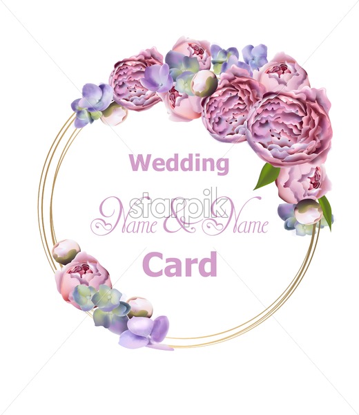 Wedding Wreath With Peony Flowers Watercolor Vector Spring Time 520x600 Wedding Wreath With Peony Flowers Watercolor Vector Spring Time