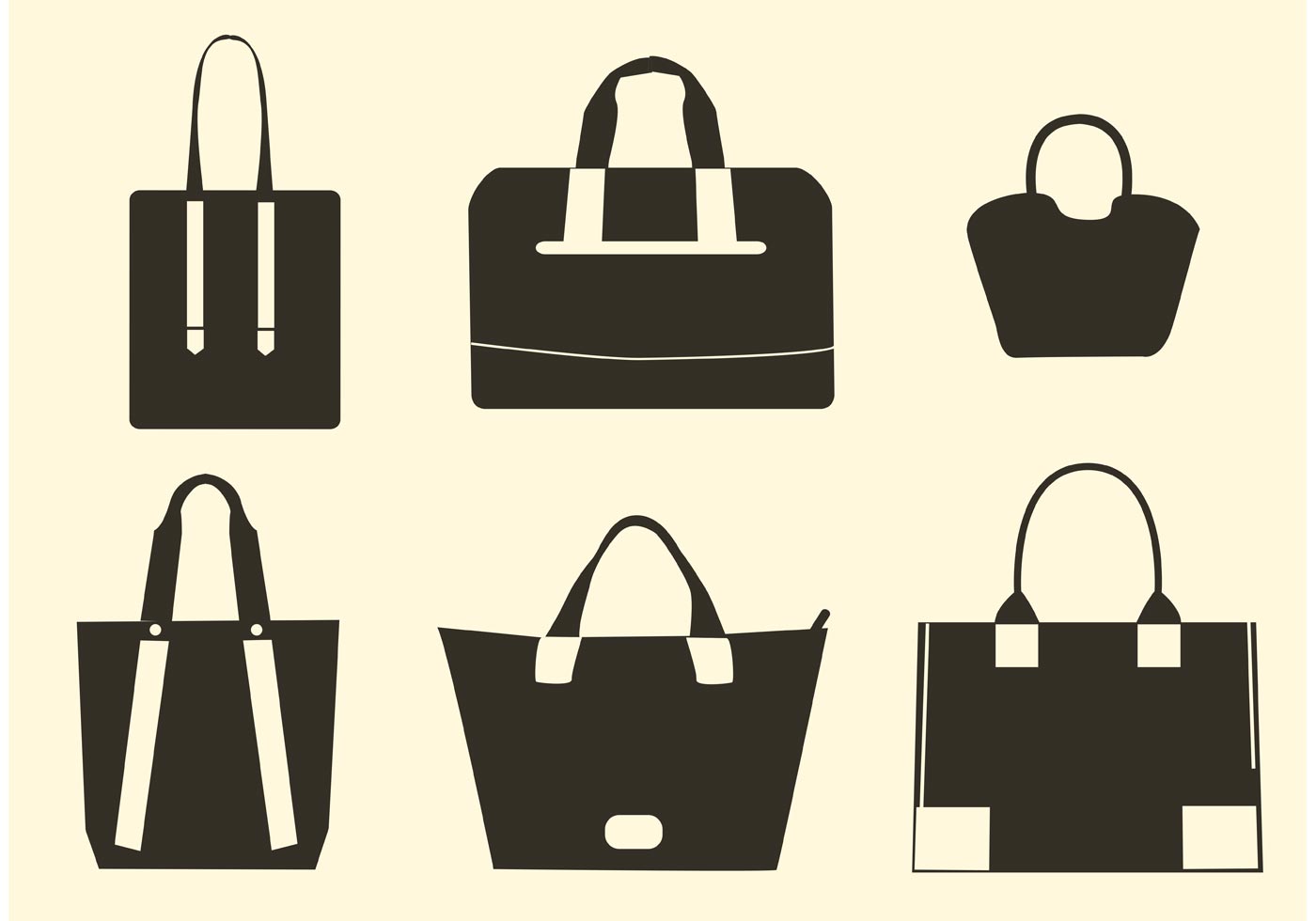 1400x980 Vector Hand Bag Silhouettes