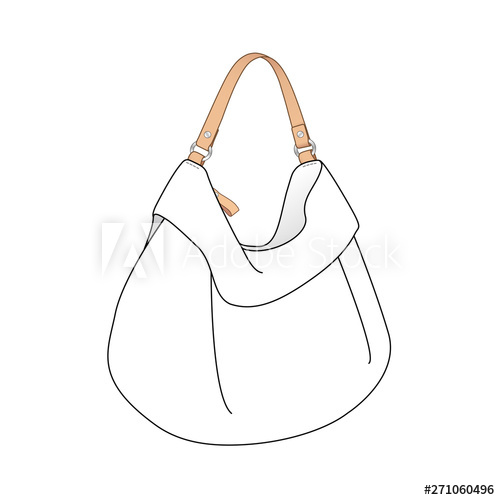 500x500 Soft Hobo Bag, Daily Hobo Purse, Vector Illustration Sketch
