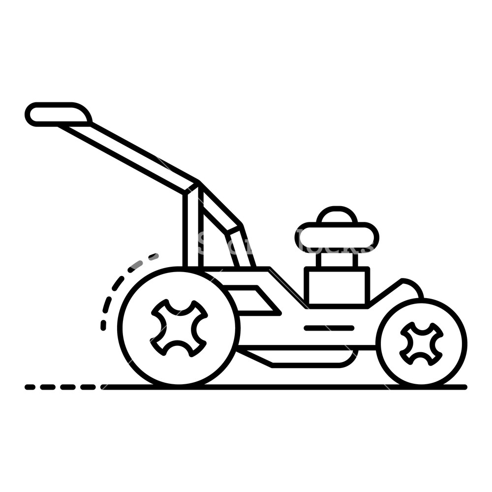 1000x1000 Rotary Lawn Mower Icon Outline Rotary Lawn Mower Vector Icon