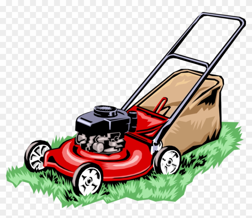 840x728 Vector Illustration Of Yard Work Lawn Mower Cuts Grass