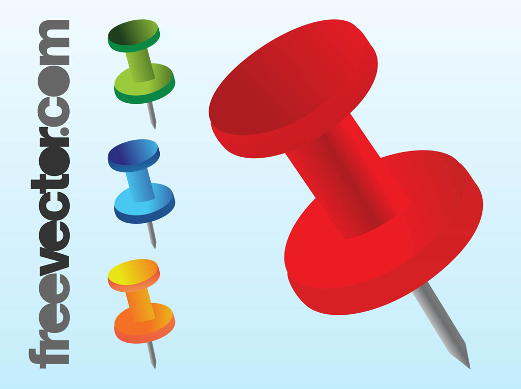 1024x765 Push Pins Set Vector Art Graphics
