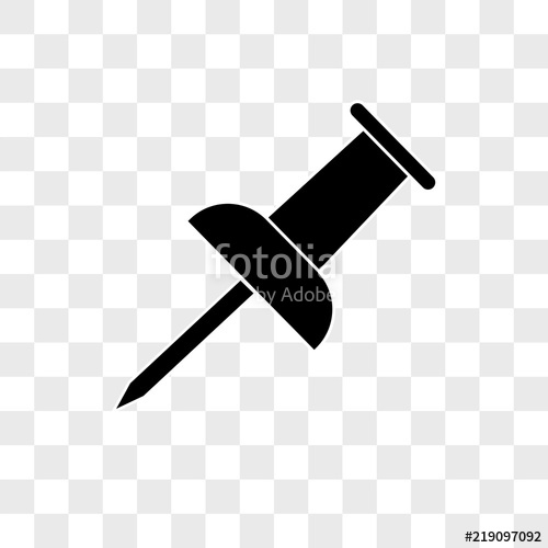 500x500 Push Pin Vector Icon On Transparent Background, Push Pn