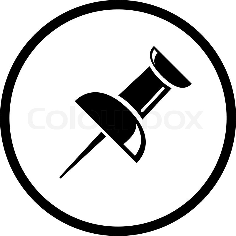 800x800 Vector Icon Of Push Pin Stock Vector Colourbox