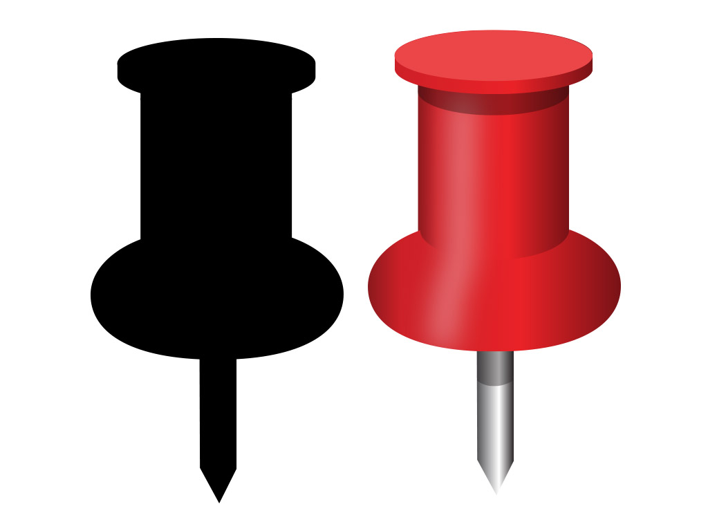 1024x768 Vector Push Pins Clipart