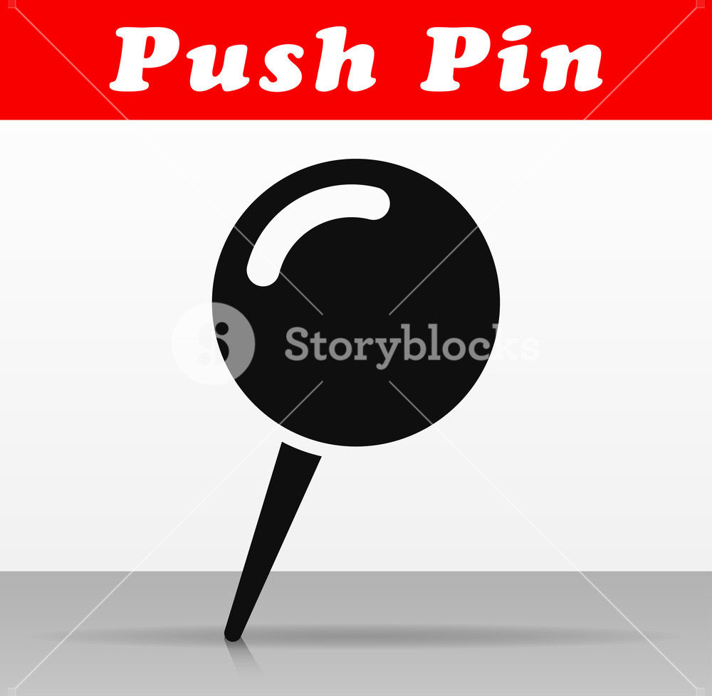 1000x978 Illustration Of Push Pin Vector Icon Design Royalty Free Stock