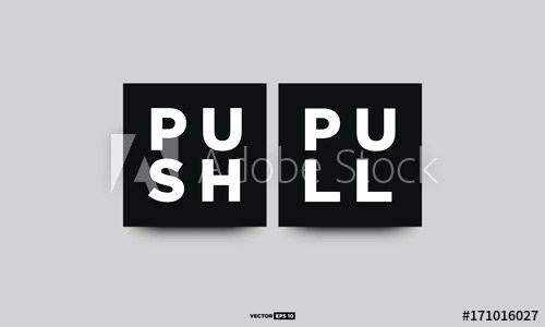 500x300 Push Pull Signs Vector Concept Illustration Amazon Bunnings