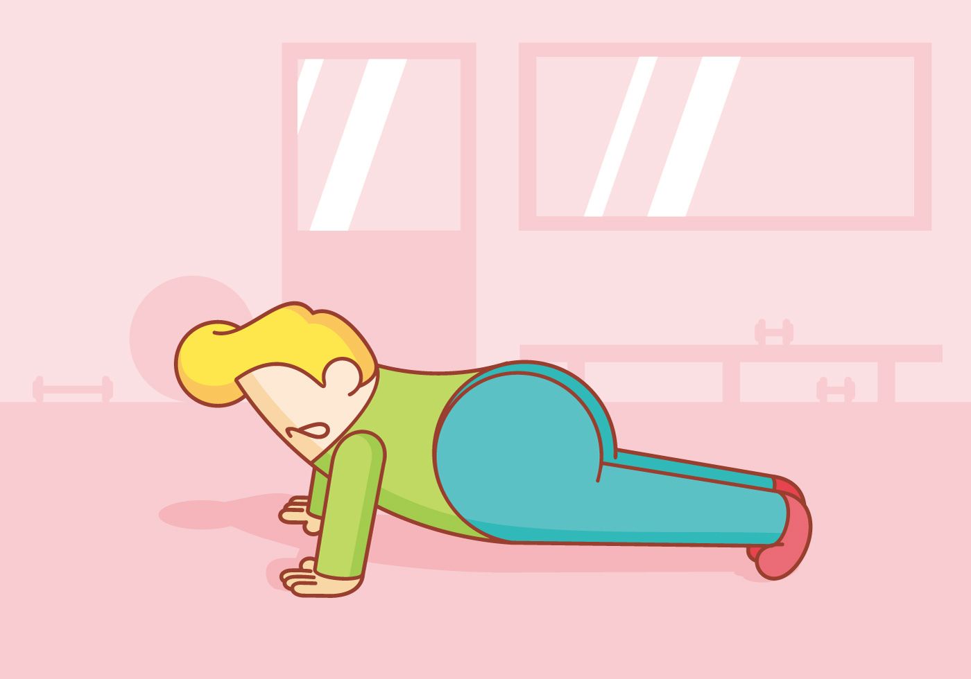 1400x980 A Man Doing Push Up In The Gym Health Fitness Vector Art