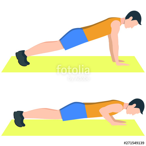 500x500 The Active Man In The Sportswear Is Doing The Push Up Exercise