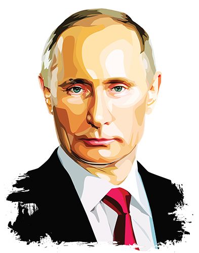 393x500 Putin Vector Portrait, Made In Illustrator Portrait Vector