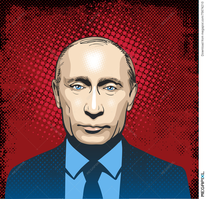 829x800 Vladimir Putin Portrait, Line Art Illustration Vector Illustration