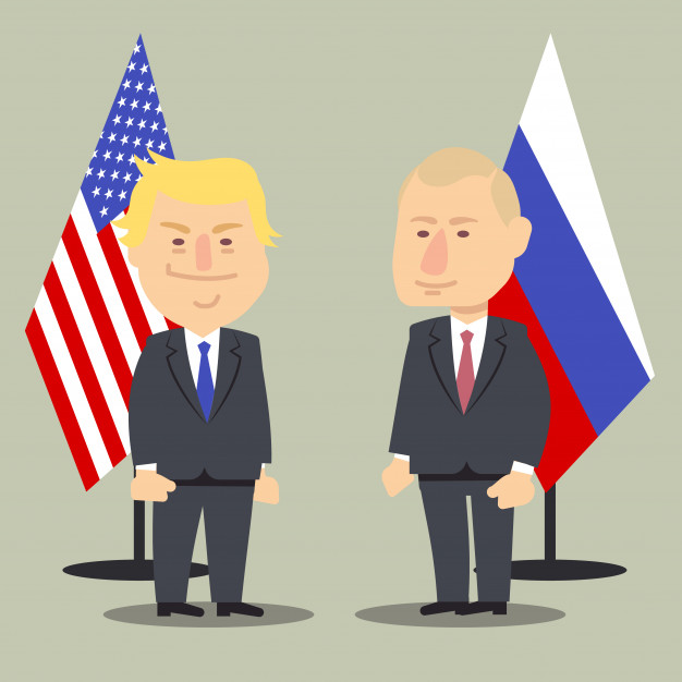 626x626 Donald Trump And Vladimir Putin Standing Together Vector Premium