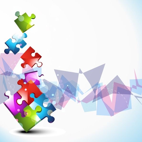 595x595 Colorful Puzzle Background