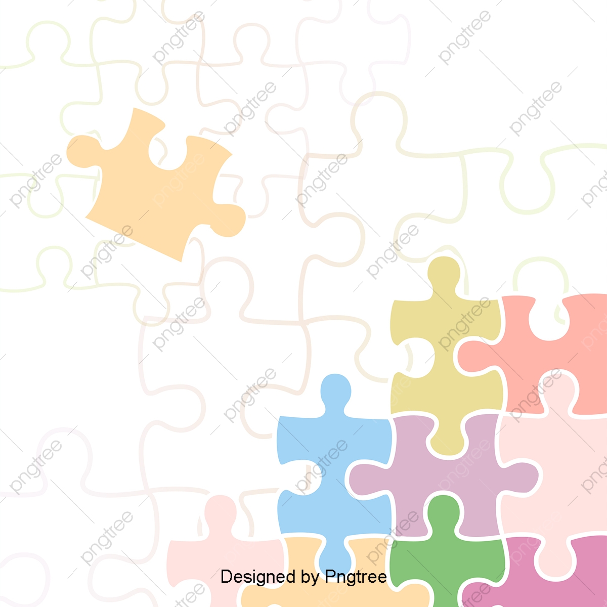 1200x1200 Jigsaw Background, Vector Puzzle Border, Vector Border Png