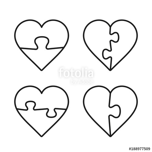 Heart Puzzle Line Icon Set Vector Isolated Flat Design Outline 500x500 Heart Puzzle Line Icon Set Vector Isolated Flat Design Outline