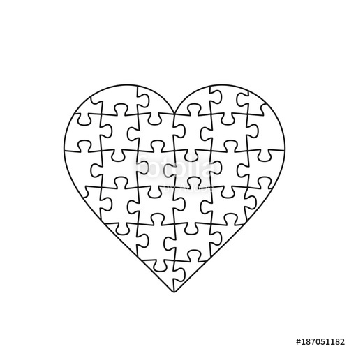 Puzzle Heart Vector at Vectorified.com | Collection of Puzzle Heart ...