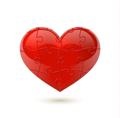 Puzzle Heart Vector Illustration 498x490 Puzzle Heart Vector Illustration