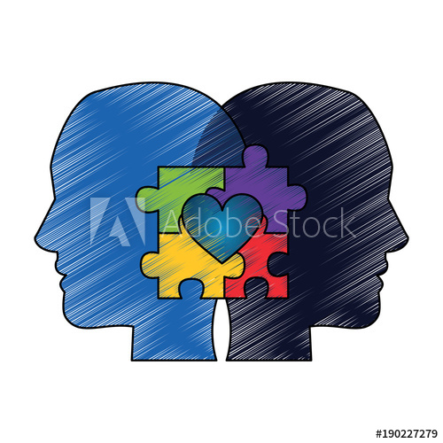 Autism Awareness Day Profile Heads With Puzzle Heart Vector 500x500 Autism Awareness Day Profile Heads With Puzzle Heart Vector