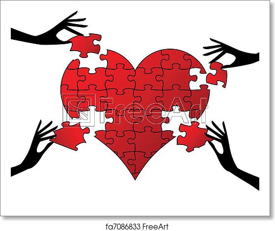 Free Art Print Of Red Puzzle Heart With Hands, Vector Red Jigsaw 560x470 Free Art Print Of Red Puzzle Heart With Hands, Vector Red Jigsaw