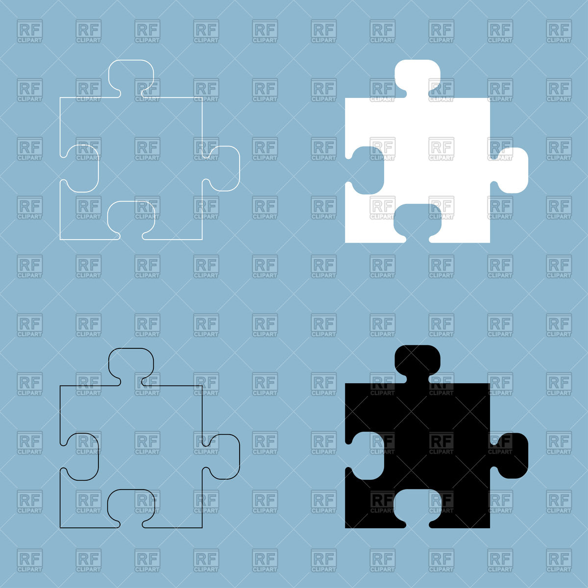 1200x1200 The Puzzle Black And White Color Icon Vector Image Of Icons