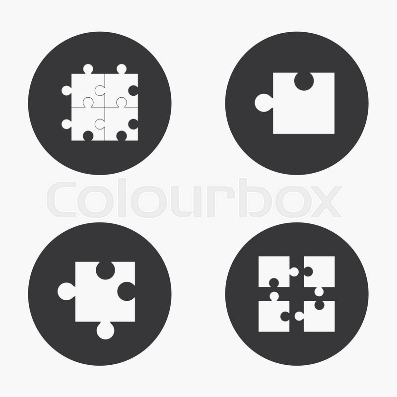 800x800 Vector Modern Puzzle Icons Set On Stock Vector Colourbox