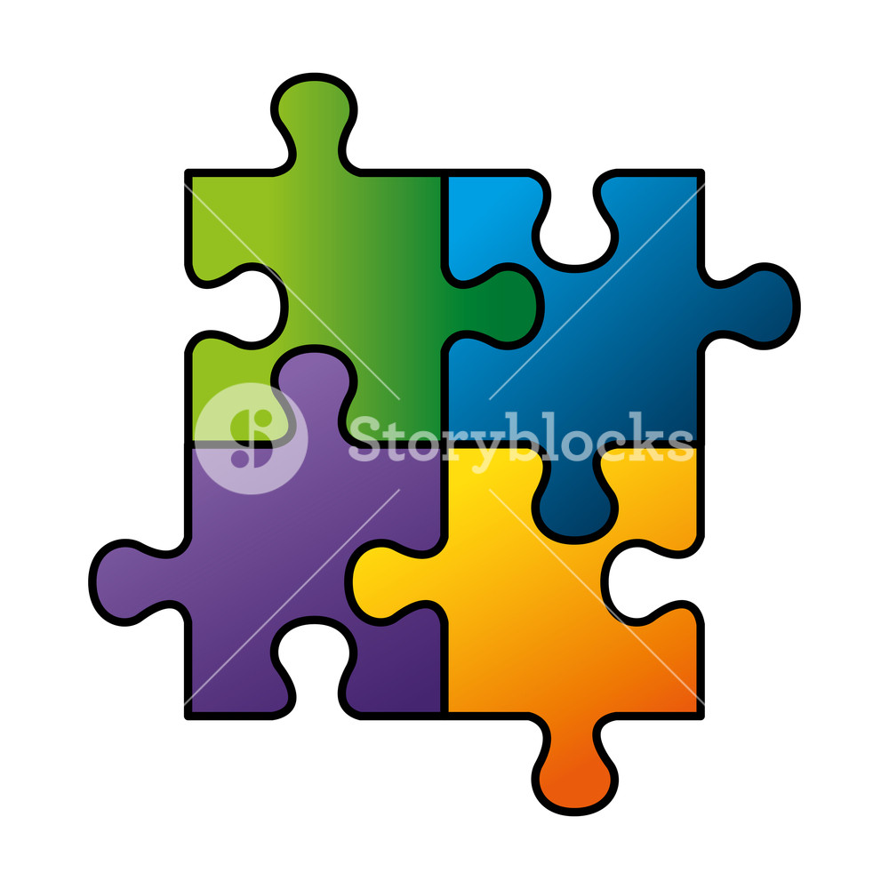 1000x1000 Puzzle Attached Solution Icon Vector Illustration Design Royalty