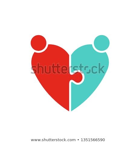 450x470 Heart Couple Puzzle Logo Illustration