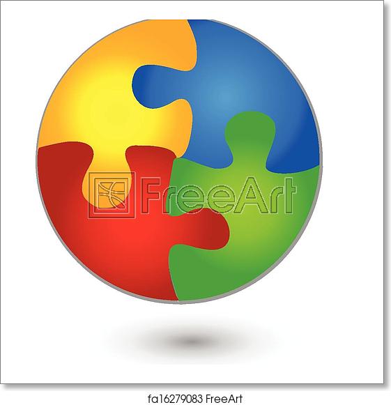 561x581 Free Art Print Of Puzzle Circle In Vivid Colors Logo Vector