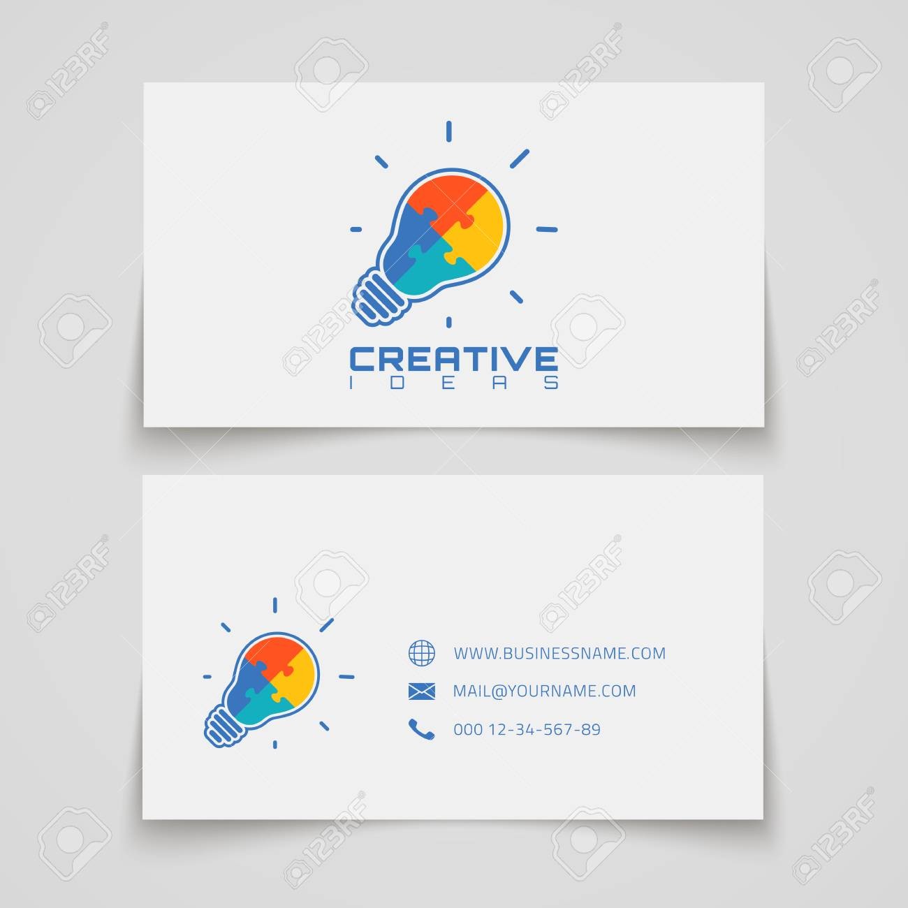 1300x1300 Jigsaw Business Cards Card Template Light Bulb