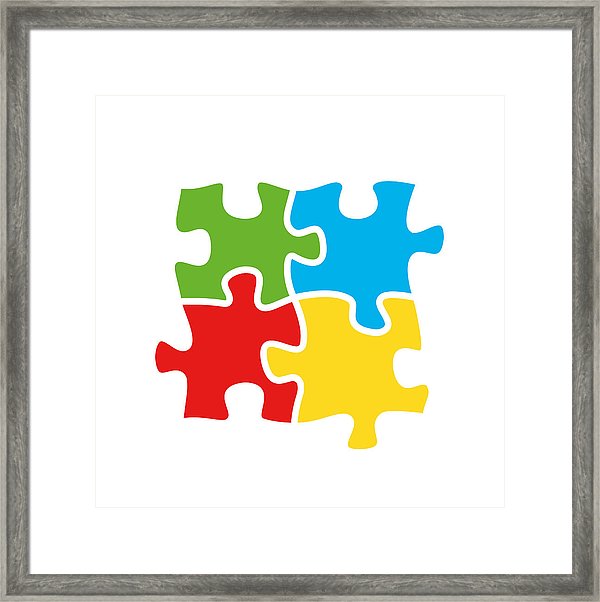 600x602 Puzzle Logo Vector Illustration Framed Print