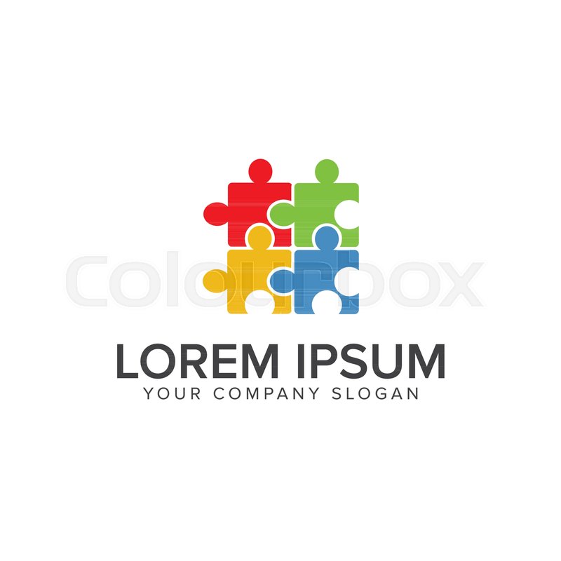800x800 Puzzle Logo Multicolor Logo Design Stock Vector Colourbox