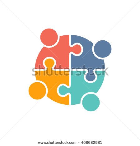 450x470 Teamwork People Puzzle Pieces Vector Graphic Design Illustration