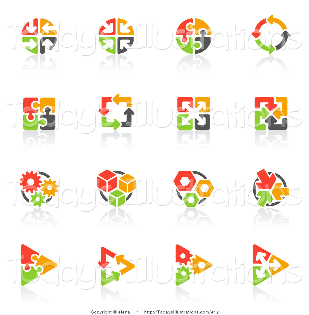 1024x1044 Clipart Of A Digital Collage Of Sixteen Red, Orange Green