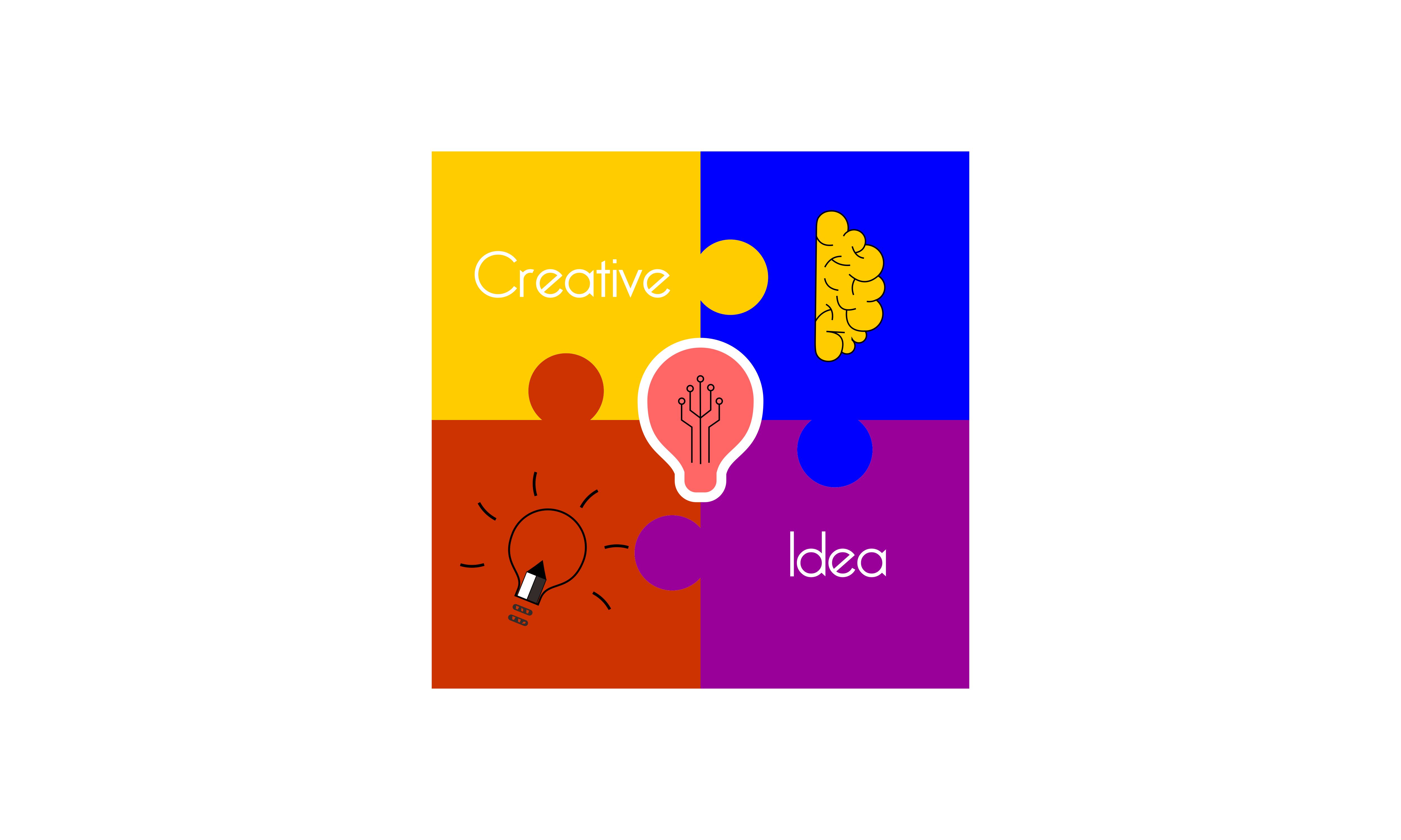 5000x3000 Creative Idea Mind Puzzle Logo Vector Graphic