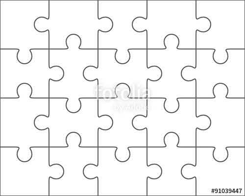 500x400 Jigsaw Puzzle Blank Template Twenty Pieces Stock Image