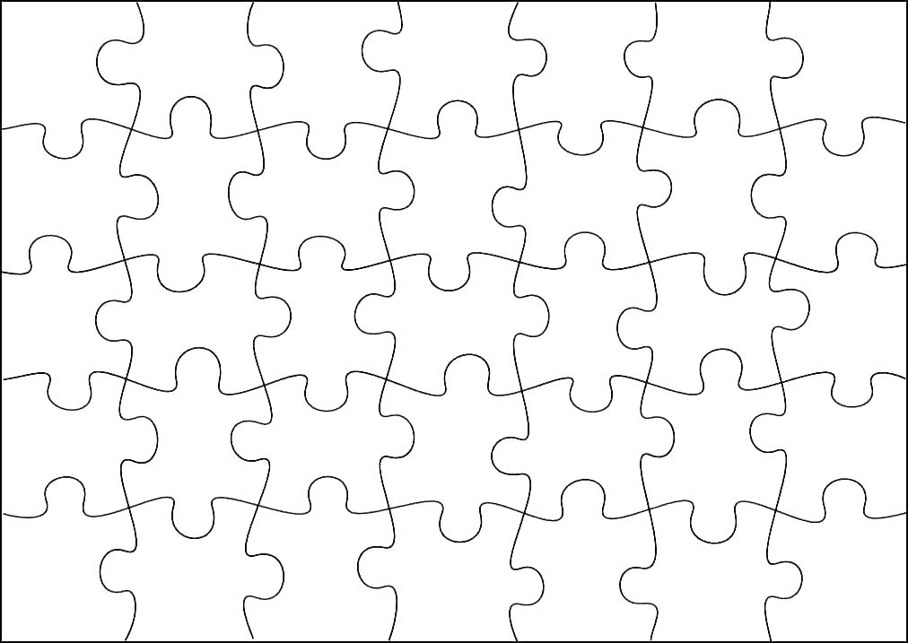 1012x717 Puzzle Set Pieces Outline Vector Free Piece Jigsaw Template