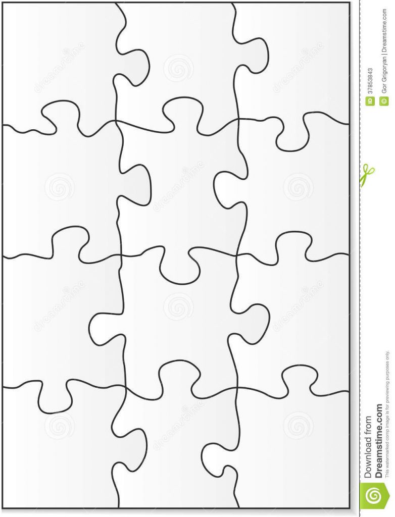 782x1024 Puzzle Template Pieces Blank Jigsaw Piece Stock Vector