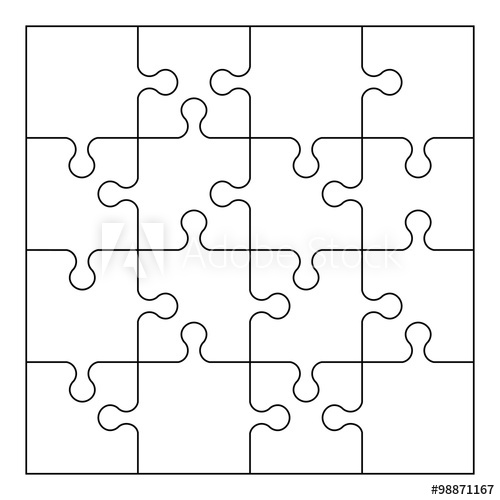 500x500 Vector Puzzle Template Jigsaw Elements Pieces