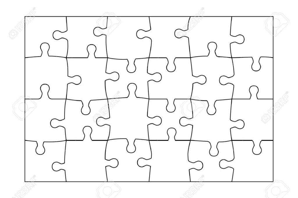 1024x682 Coloring Jigsaw Puzzle Template Pieces Vector Royalty Free